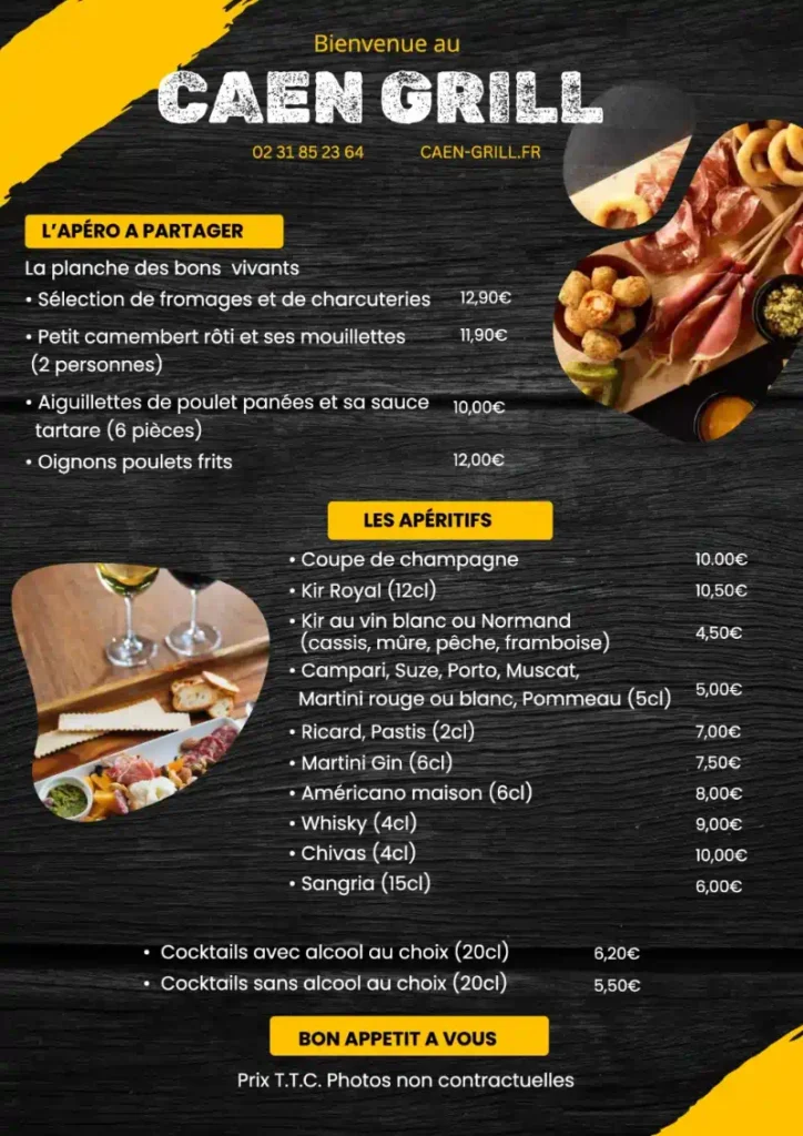 Carte des apéritifs